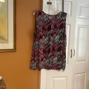 Catherine’s tank, 3x, pink chevron print